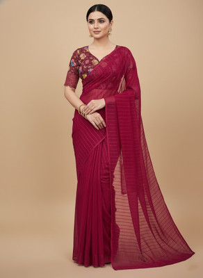 Sanskriti Synthetics Embellished Bollywood Chiffon Saree(Pink)