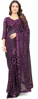 kanishka enterprise Embellished Ikkat Georgette Saree(Purple)