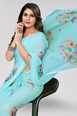 ANIRAV Printed Daily Wear Georgette Saree(Multicolor)