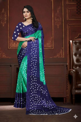 jihana fab Printed Banarasi Chiffon Saree(Multicolor)