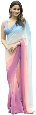 Fashion Day Self Design Bollywood Georgette Saree(Multicolor)