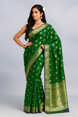 SIRINIKAA FASHIONS Woven Banarasi Organza Saree(Green)