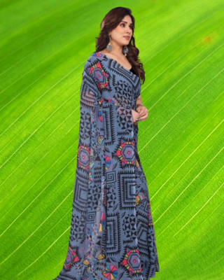 Jayu Embroidered Bollywood Georgette Saree(Grey)