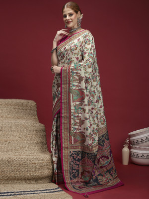 Sareemall Printed Banarasi Viscose Rayon Saree(Multicolor)