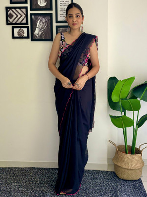 Divastri Embellished Bollywood Georgette Saree(Black)