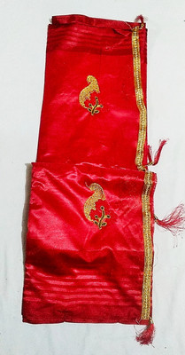 AARTI SAREES Embroidered Banarasi Cotton Silk Saree(Red)