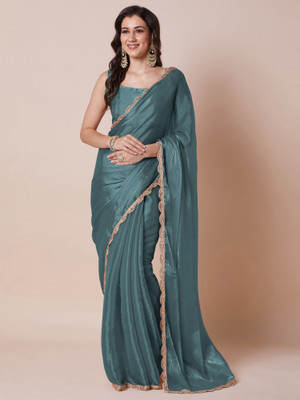 Tasrika Embellished, Solid/Plain Bollywood Organza Saree(Multicolor)