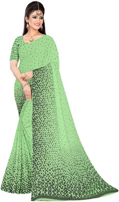 mahalaxmi fab Floral Print Bollywood Georgette Saree(Light Green)