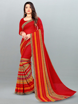 Moda Rapido Printed Daily Wear Georgette Saree(Red)