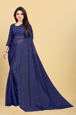 Liberty Lifestyle Embellished Bollywood Brasso Saree(Dark Blue)