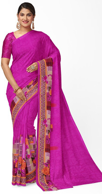 Suali Printed Daily Wear Georgette Saree(Pink)