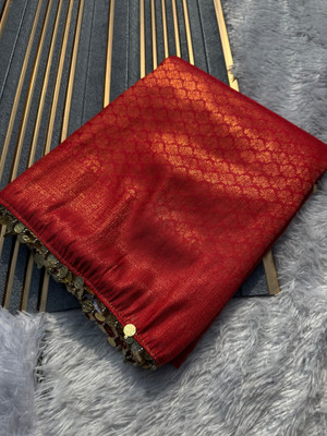Divastri Woven Banarasi Pure Silk Saree(Red)