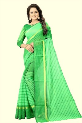 Vimalnath Synthetics Printed Daily Wear Cotton Blend Saree(Green)