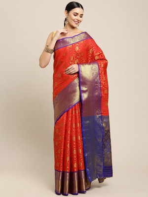 AMIRAT CLOTING Self Design Banarasi Art Silk Saree(Red)