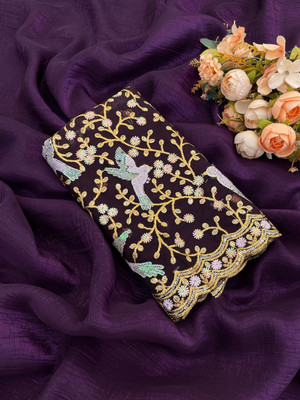 SHIV FASHION Solid/Plain Bollywood Chiffon Saree(Purple)