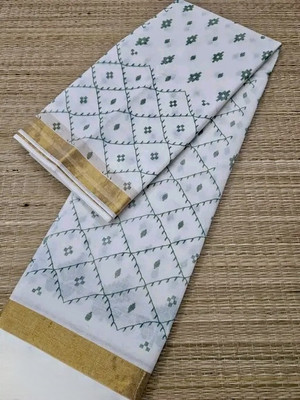 Moumita Printed Handloom Pure Cotton Saree(Multicolor)