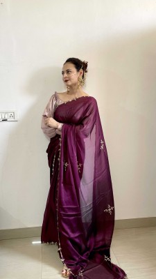 Tasrika Woven Bollywood Silk Blend Saree(Purple)