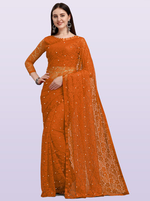 LOROFY Self Design Bollywood Net Saree(Multicolor)