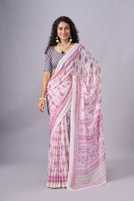 nirmal creation Printed Bollywood Chiffon Saree(Purple)