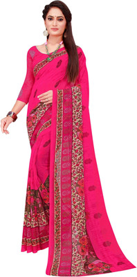 Suali Printed Daily Wear Georgette Saree(Pink)