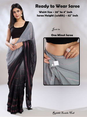 Riddhi textile Hub Self Design Bollywood Georgette Saree(Black)