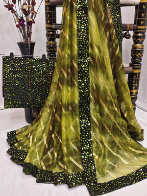 LADYSUTRA Self Design Bollywood Lycra Blend Saree(Multicolor)