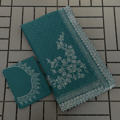 VarniRaaj Fashion Embellished Bollywood Jimmy choo Saree(Light Blue)