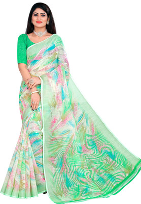 nilaksh enterprise Digital Print Bollywood Georgette Saree(Light Green)