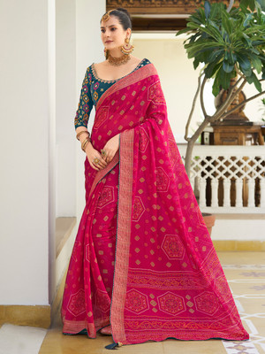 Tasrika Embellished Bollywood Chiffon Saree(Pink)