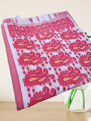 Kanokanjoli Woven Jamdani Handloom Cotton Blend Saree(Multicolor)