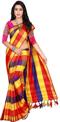 JK ETHNIC WEAR Self Design Chanderi Cotton Silk Saree(Multicolor)