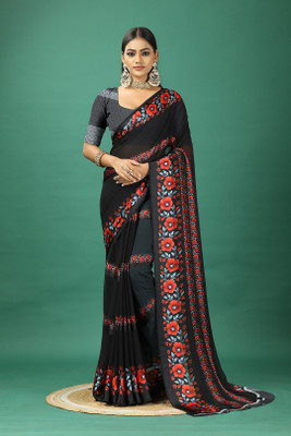 nirmal creation Self Design Bollywood Satin Saree(Red)