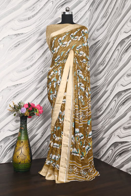 Clever Clothing Printed Daily Wear Chiffon Saree(Multicolor)