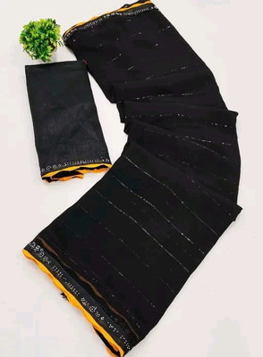 Shilpa Fashion Self Design Bollywood Georgette Saree(Black)