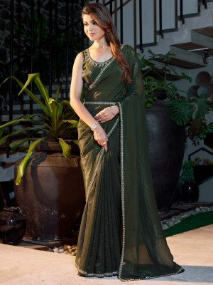 Sareemall Embellished Bollywood Chiffon Saree(Light Green)