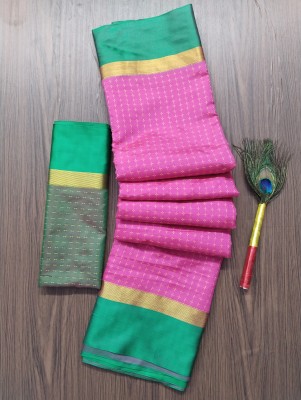 ASHTA Self Design Kanjivaram Art Silk, Pure Silk Saree(Pink)