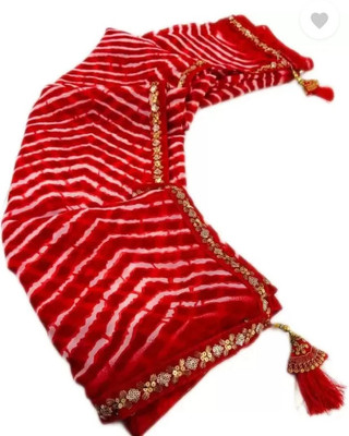 S.R.TEXTILES Striped Daily Wear Georgette Saree(Red)