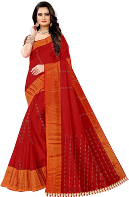 AVM SILK MILLS Embellished Mysore Brasso Saree(Blue)