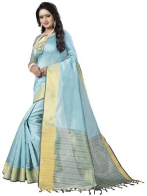 Endues Woven Bollywood Silk Blend Saree(Blue)