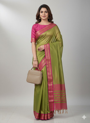 Ruhabs Woven Bollywood Silk Blend Saree(Multicolor)