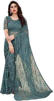 MDD Embroidered Bollywood Net Saree(Multicolor)