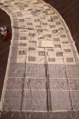 K 5 FASHION Embellished, Digital Print Bollywood Cotton Silk Saree(Yellow)