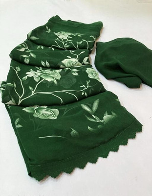 AARTI SELECTION Printed Bandhani Georgette Saree(Green)