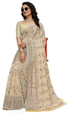 keshav piya fab Self Design Bollywood Chiffon, Georgette Saree(Yellow)