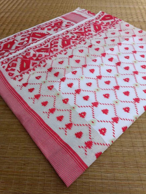 Dristikone Woven Jamdani Pure Cotton Saree(Multicolor)