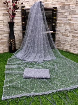 LADYSUTRA Self Design Bollywood Net Saree(Multicolor)