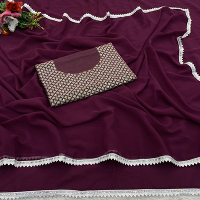 sukanya fashion hub Self Design Bollywood Georgette Saree(Maroon)