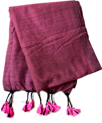 sheeisqueen Woven Handloom Handloom Cotton Blend Saree(Magenta)