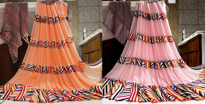 Sita Printed Bollywood Georgette Saree(Pack of 2, Pink)