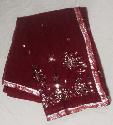 AARTI SAREES Embellished Bollywood Chiffon Saree(Maroon)